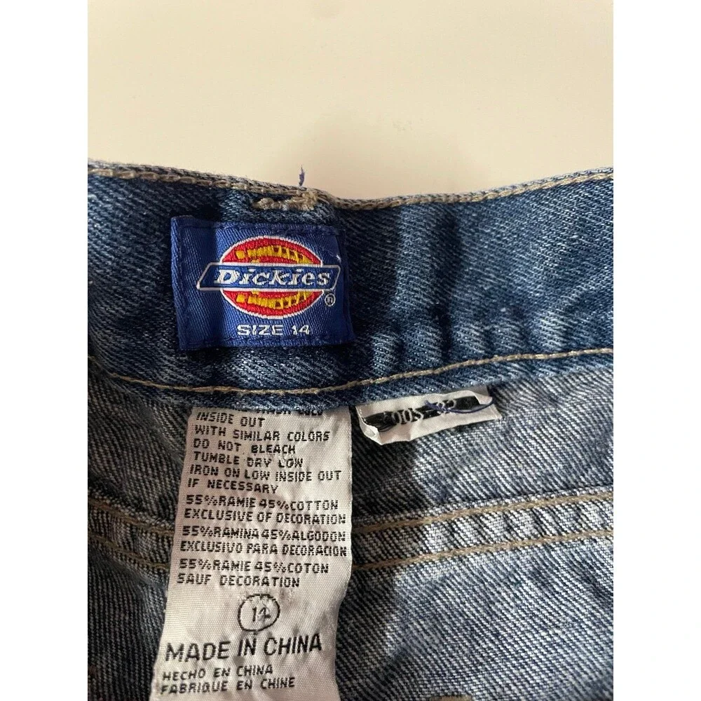 Dickies Kids Classic Dark Wash Blue Straight Leg Carpenter Jeans Size 14